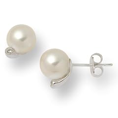Miore Damen-Ohrstecker  375 Wei�gold mit 2 Brillanten 0,03ct und Perlen MG9010E