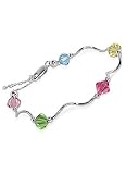 Sterling Silver Multi Color Swarovski Crystal 7.5" 8" 8.5" 9" Bracelets With Lobster Clasp