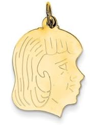Genuine IceCarats Designer Jewelry Gift 14K Girl Head Charm