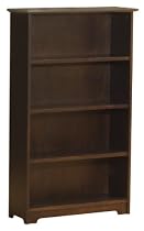 Atlantic Furniture Eco-Friendly Windsor 4 Tier Bookshelf, Antique Walnut