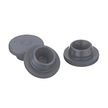 Wheaton W224100-405 Rubber 20mm Ultra Pure Straight Plug Stopper, Gray Bromobutyl/47 (Case of 1000)