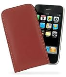 Apple iPhone 3G Leather Vertical Pouch Type Case (Red)