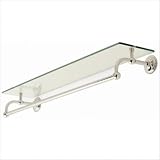 London Terrace 24" Glass Shelf with Towel Bar in Polished Chrome