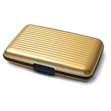Credit Card Wallet, Ridges, Gold - Credit Card Wallet
