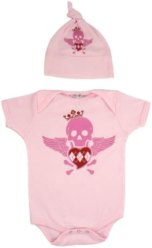 Rattle Me Organic Gift Set Skull Pink, 3 to 6 Months