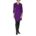 Moody Mama Maternity Cowl Dress with Long Sleeves & Side Shirring - Purple
