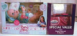 Childrens Toyshop  Toys : Baby Alive Boy Wets 'N Wiggles with Bonus Special Diaper Bag and Extra Diapers