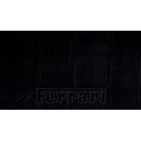 Ferrari Emblem Beach Towel Black by 