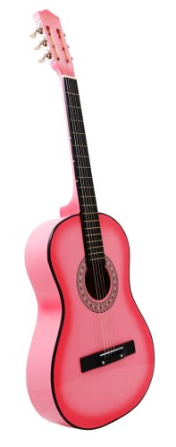 Austin Bazaar 38 Pink Guitar with Carrying Bag And Accessories