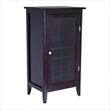 Espresso Wine Cabinet with Glass Door