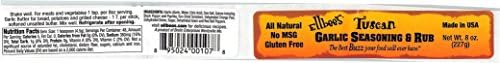 Ellbee's Garlic Seasoning & Rub 8 oz. Jar - All Natural, No MSG, Gluten Free (Tuscan)