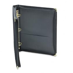Samsill 15250 Classic Collection Zippered Ring Binder, 8-1/2 X 11, 1-1/2 Capacity, Black