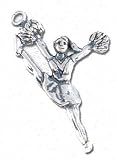 Solid Sterling Silver Cheerleader Charm