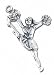 Solid Sterling Silver Cheerleader Charm