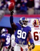 The New York Giants Jason Pierre-Paul Autographed 8x10 Photograph (With Ball)