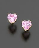 Children's 14k Gold Pink Cubic Zirconia Earrings