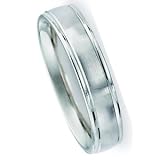 4.00 Millimeters Platinum 950 Wedding Band Ring Comfort Fit with Satin Brush Finish Style SE701PT by Wedding Rings by Oromi