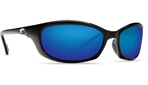 Costa Del Mar Harpoon 580 Glass Mirror Lens sunglasses Black with Blue Mirror lenses On Sale