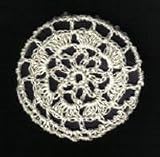 Cream (Ivory) Floral Crocheted Hair Bun Cover- Medium