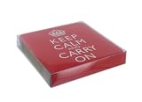 Keep Calm and Carry On Coaster Set (G486) Set of 4 Red Coasters - A Great Gift by Gifts For The Present