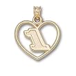 Driver Number 1 Heart Charm/Pendant -14K/10K, Stainless Steel or Gold Plated
