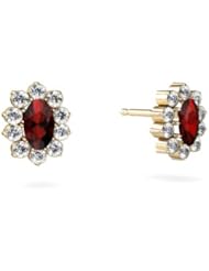 Genuine Garnet 14kt Yellow Gold Earrings