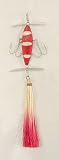 Red And White Sisal Lure Fishing Christmas Ornament 6.5 #90075