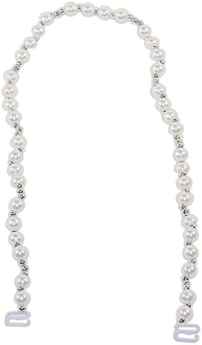 Beaded Bra Strap Clip-On Accessory, White - Set of 2.