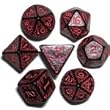 Elvish Black/Red 7-piece Dice Set