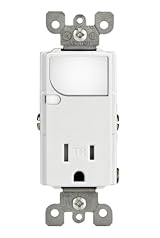 Combination Decora Tamper Resistant Receptacle with LED Guide Light, 15A-125VAC, Single Pole, Neutral Required, White, T6525-W