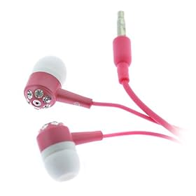 Pink Diamond Universal Stereo Earphones Soft Gel Headset Earbud 3.5mm for Microsoft Zune 120GB, 16GB, 80GB, 4GB 8GB, 30GB MP3 Player
