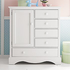 Kids Painted White Wardrobe Dresser - Wardrobe (White)