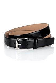 Leather Square Buckle Patent Belt