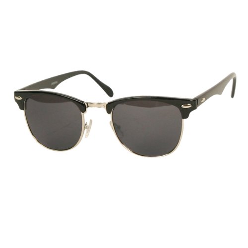 "Retro Specs" Vintage Style Fashion Sunglasses (Black)