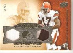 2008 Upper Deck Premier Rare Materials Dual Pacth #PP20ED Braylon Edwards - Cleveland Browns (Piece of Authentic Jersey - Serial #'d to 65) (Football Cards)