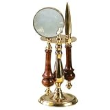 Desk Set 9h Beautiful Nautical Golden Brass Magnifier Glass and letter Opener Great for Gifts