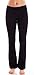 Black Ladies Fold-Over Waist Flared Legs Yoga Pants