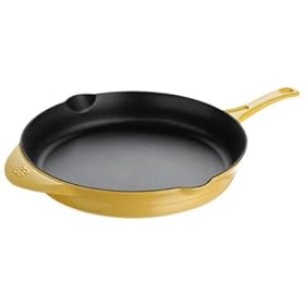 Calphalon Enamel Cast Iron 12 Inch Fry Pan, Custard Yellow by Calphalon