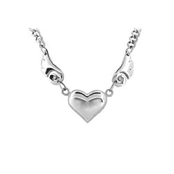 Jewelry Necklaces 316 Stainless Steel Hearts,Wings LENGTH=16.5-"