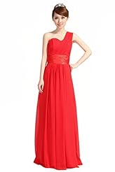 Spring Winter Chiffon One Shoulder Sleeveless Evening Dress 