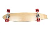 Natural Maple Fish tail Longboard Complete silver trucks orange wheels