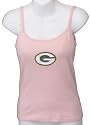 Womens Green Bay Packers Light Pink Glitter Spaghetti Strap Tank