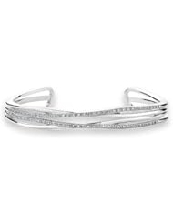 Sterling Silver Diamond Bangle Bracelet 1/5ctw