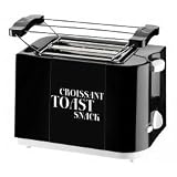 Team - TO 46 B - Toaster 2 Fentes - Fonction Annulation - Thermostat Électronique - Support Viennoiseries - Coloris Noir