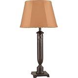 Royce Lighting RLT5141/1-21 Brookhaven Collection Single-Light Indoor/Outdoor Table Lamp, Ochre Fabric Shades, Grecian Bronze Finish