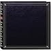Pioneer Full Size Post Bound, Clear Pocket Photo Album with Memo Area, holds 300 4" x 6" Photos 3 Up, Solid Color Cover with Gold Trim, Color: Black.