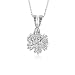 10K White Gold 0.25 Carat Diamond Flower Pendant with 18 Chain