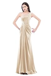 Satin Empire   Waistline Sequined One Shoulder Evening Dress/Party Dress/Wedding Dress 