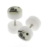 Glow in the Dark Owl Fake Plugs - 0G Fake Part - 16G Ear Wire - Sold as a Pair