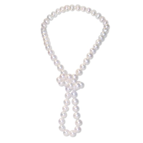 Freshwater White Off-Round Pearl Endless Necklace (36 in) (11-12mm)